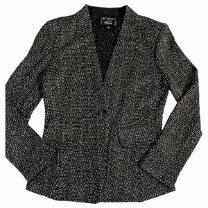 St. John Tailored Stretch Tweed Wool Blend Knit Blazer Size 4